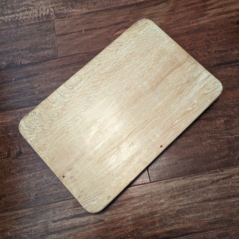 💘HOST PICK💘 VTG 50's MCM 4P Wooden W Metal Nesting Serving Trays - Picture 11 of 16